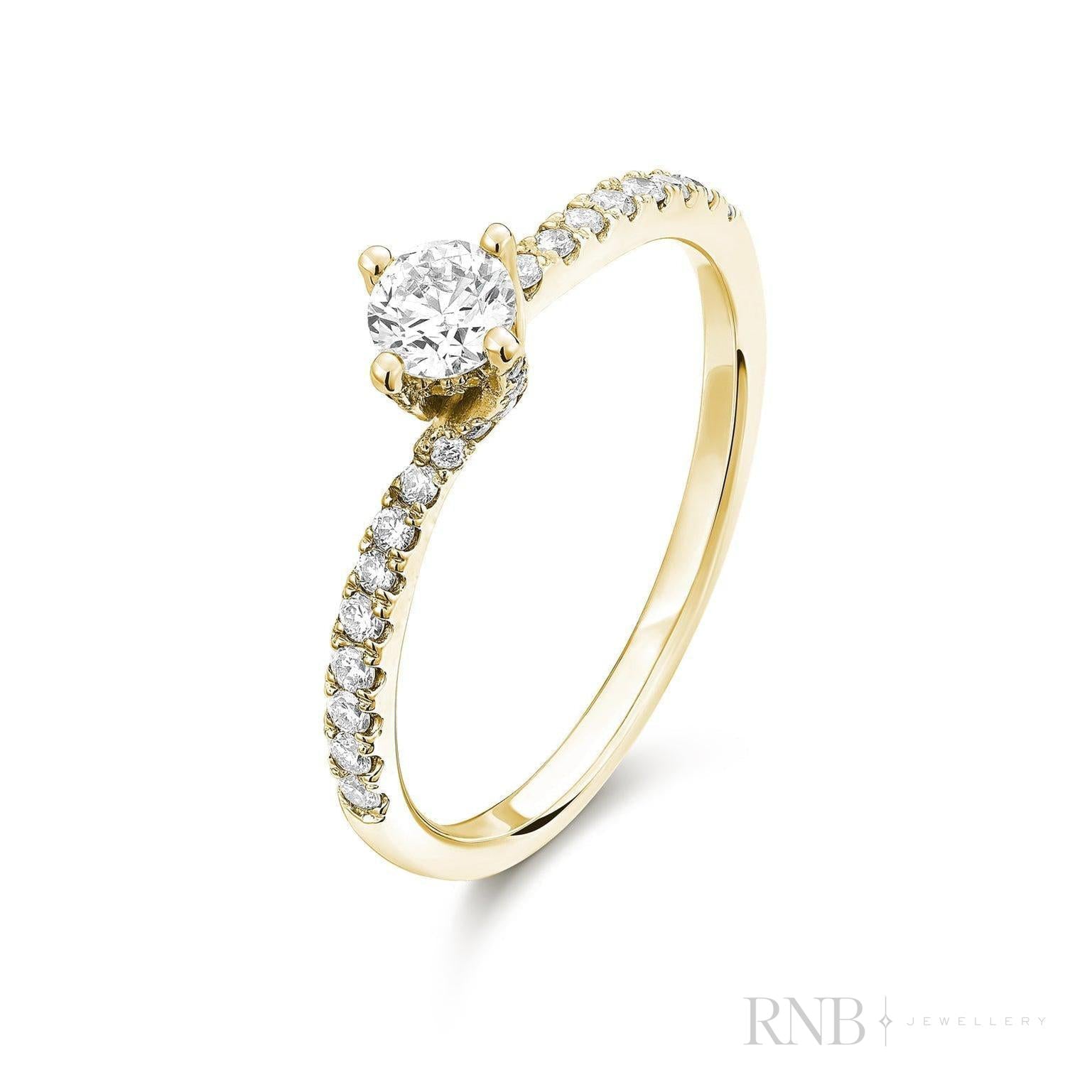 Solitaire Twist Diamond Engagement Ring-RNB Jewellery