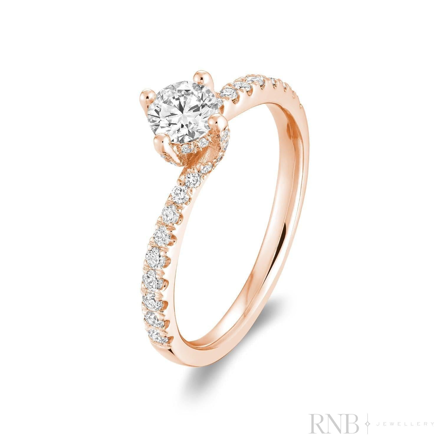 Solitaire Twist Diamond Engagement Ring-RNB Jewellery