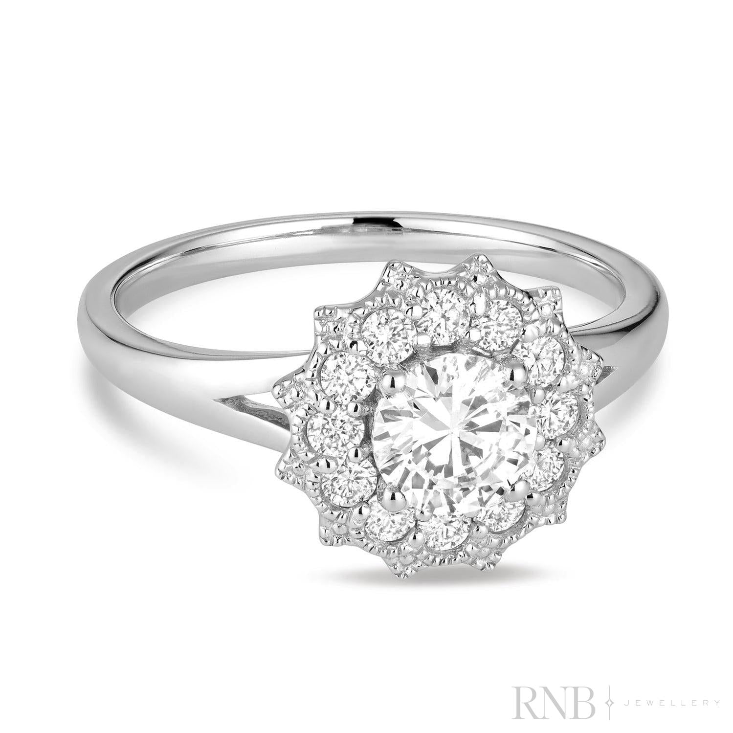 Vintage Flower Diamond Ring-RNB Jewellery