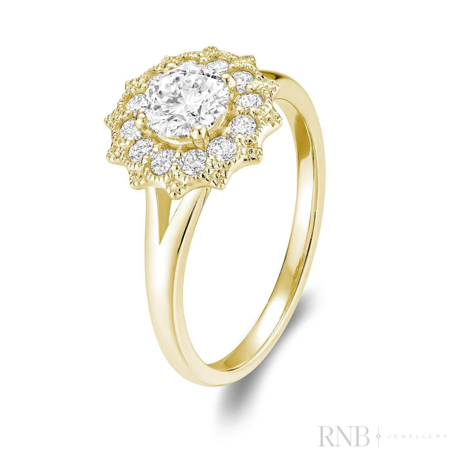 Vintage Flower Diamond Ring-RNB Jewellery