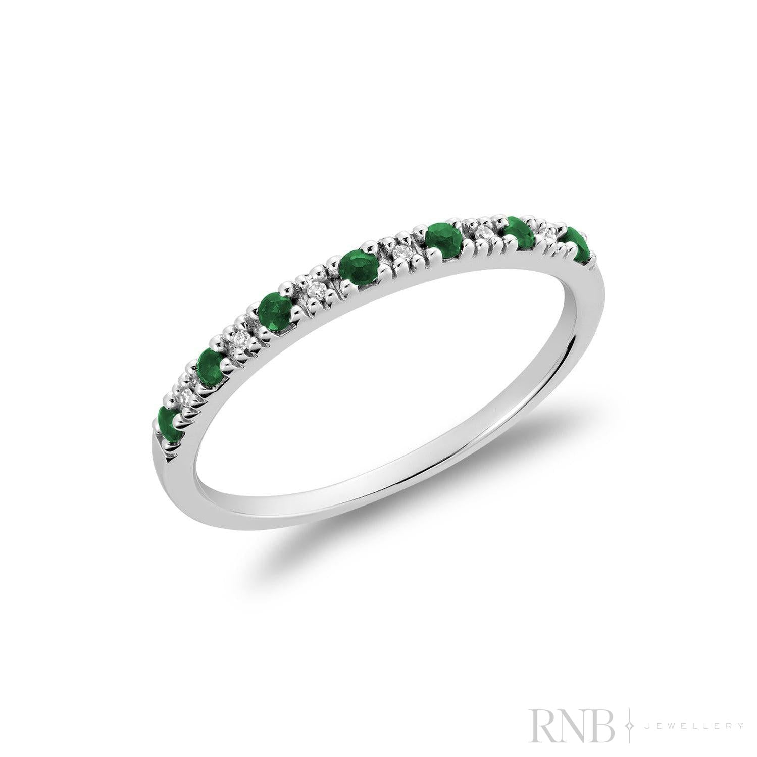 Semi Eternity Precious Stone and Diamond Ring-RNB Jewellery