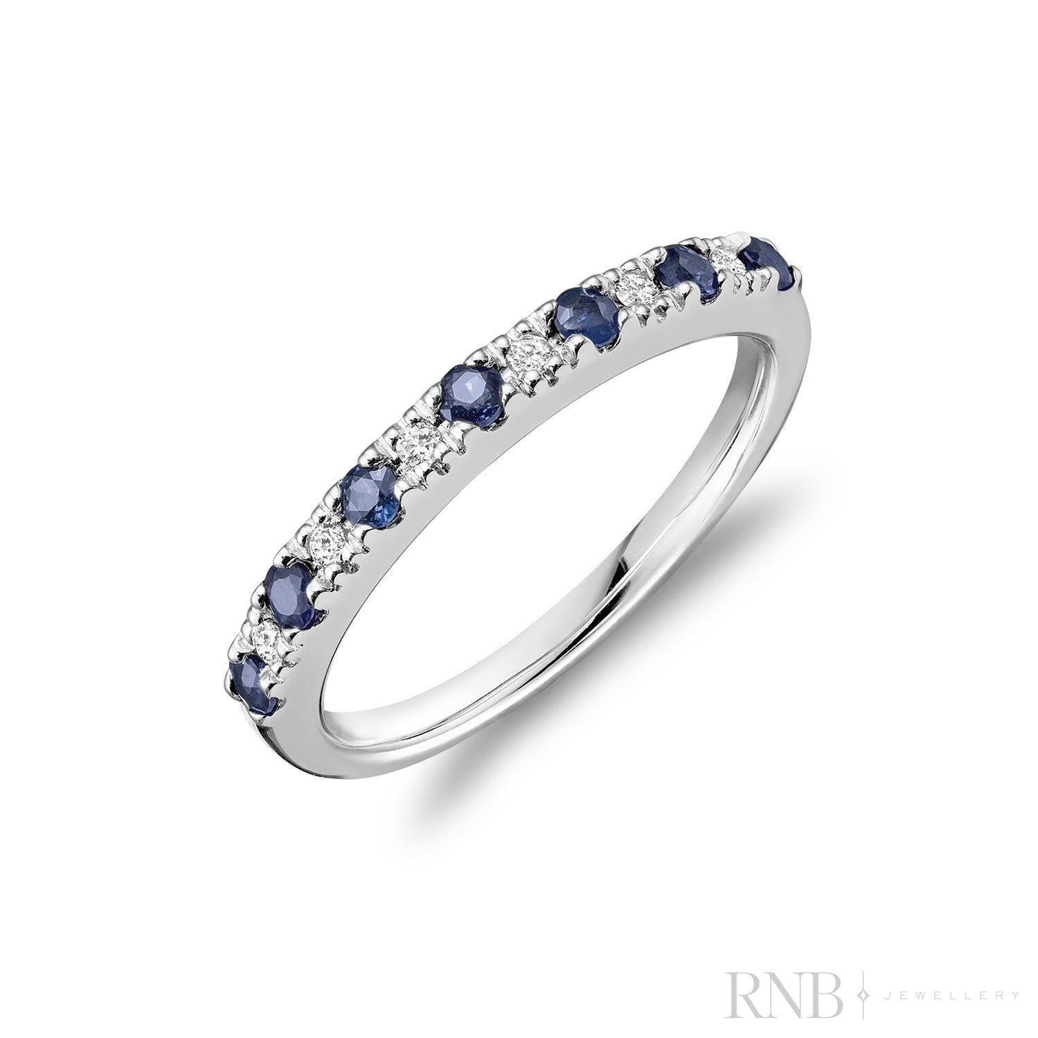 Semi Eternity Precious Stone and Diamond Ring-RNB Jewellery