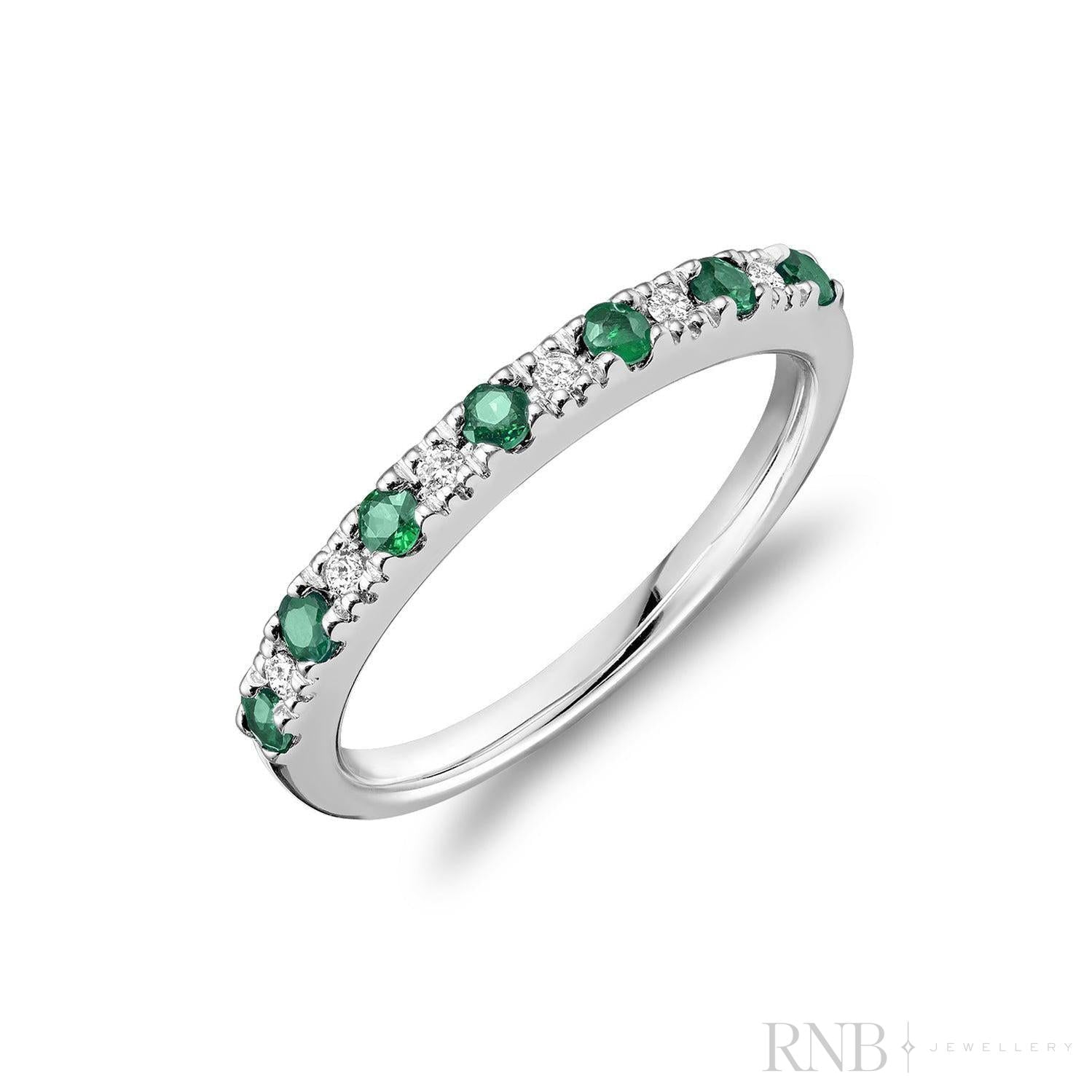 Semi Eternity Precious Stone and Diamond Ring-RNB Jewellery