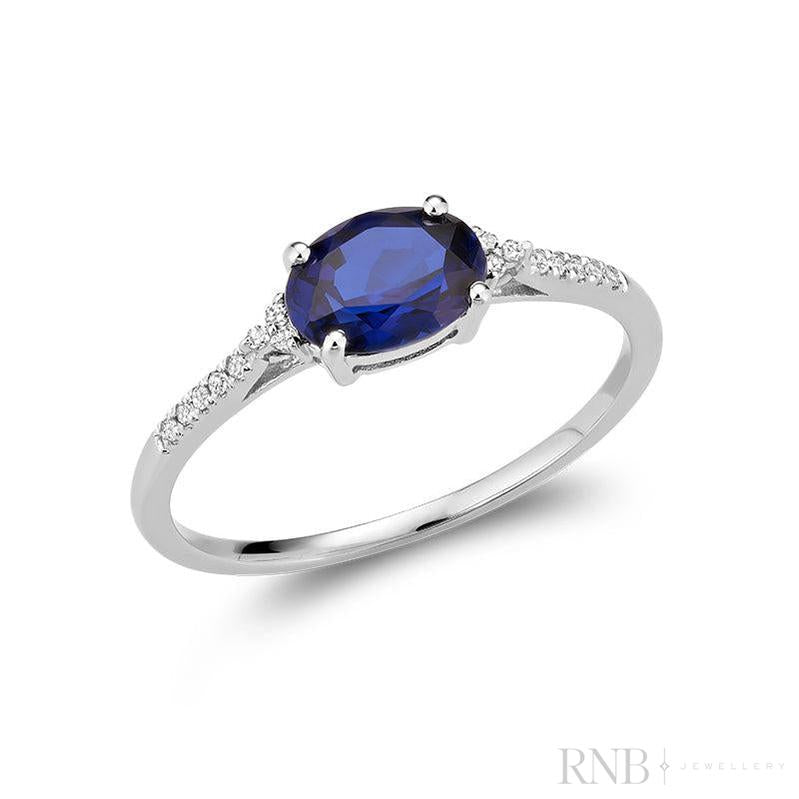 Oval Colored Stone & Diamond Ring