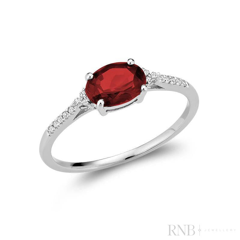 Oval Colored Stone & Diamond Ring