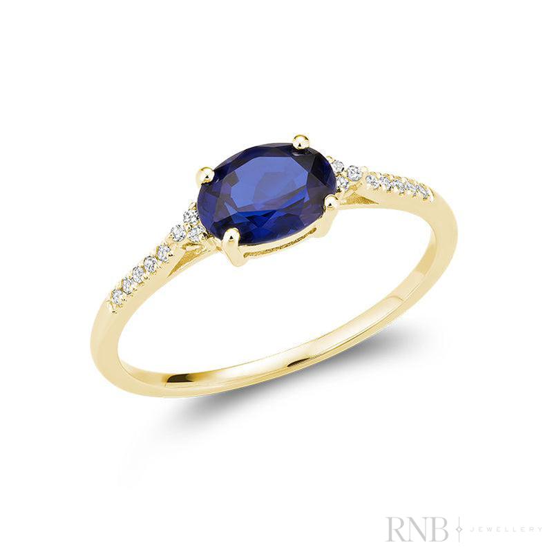 Oval Colored Stone & Diamond Ring