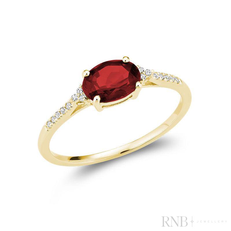 Oval Colored Stone & Diamond Ring