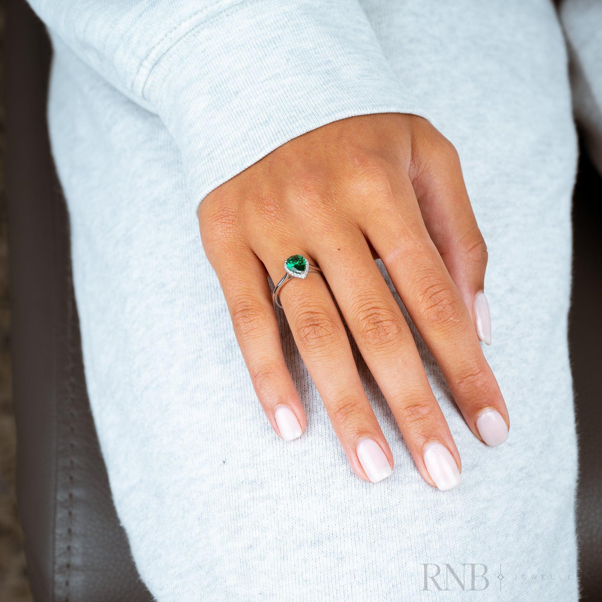 Pear Shape Precious Stone Diamond Ring-RNB Jewellery