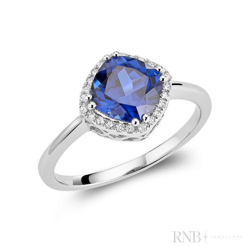 Cushion Color Stone Diamond Ring-RNB Jewellery