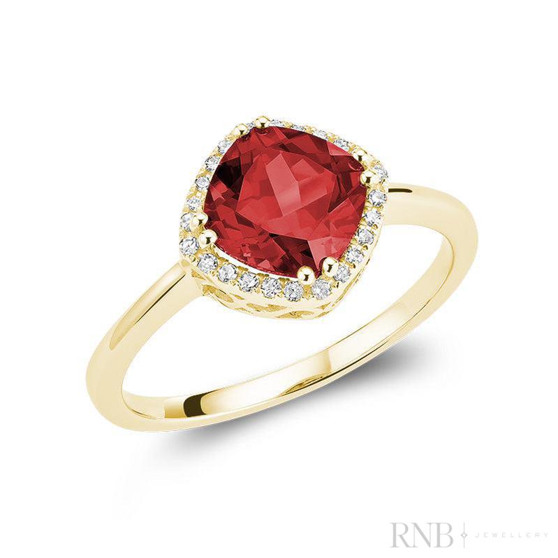 Cushion Color Stone Diamond Ring-RNB Jewellery