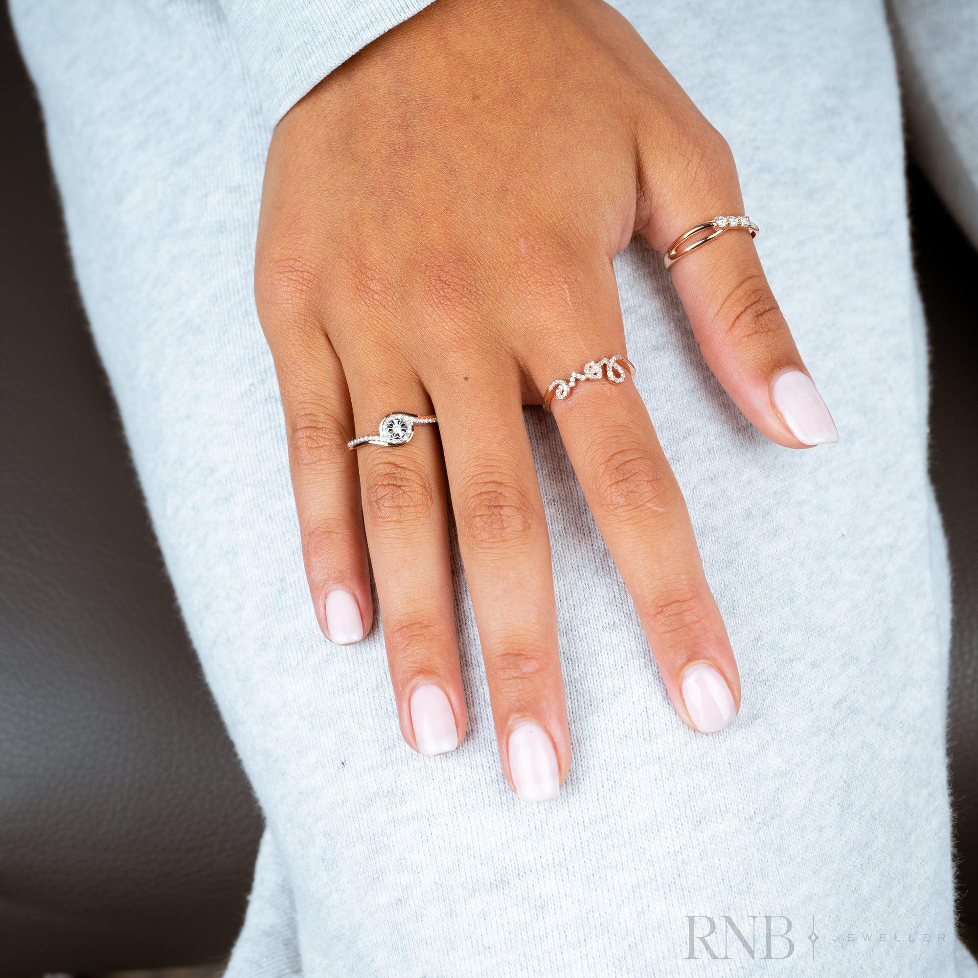 Illusion Setting Wave Diamond Ring-RNB Jewellery