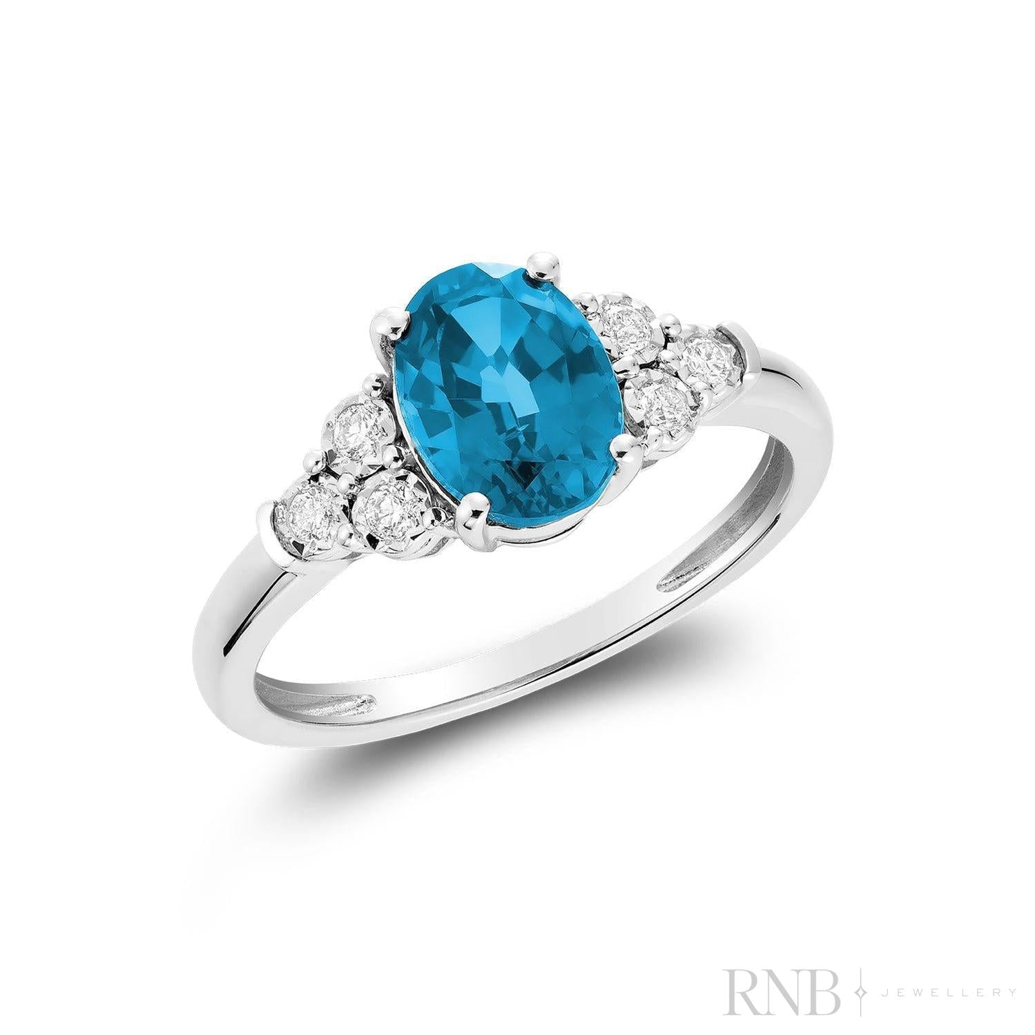 Oval Created Gemstone and Diamond Ring-RNB Jewellery