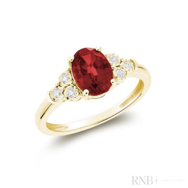 Oval Created Gemstone and Diamond Ring-RNB Jewellery