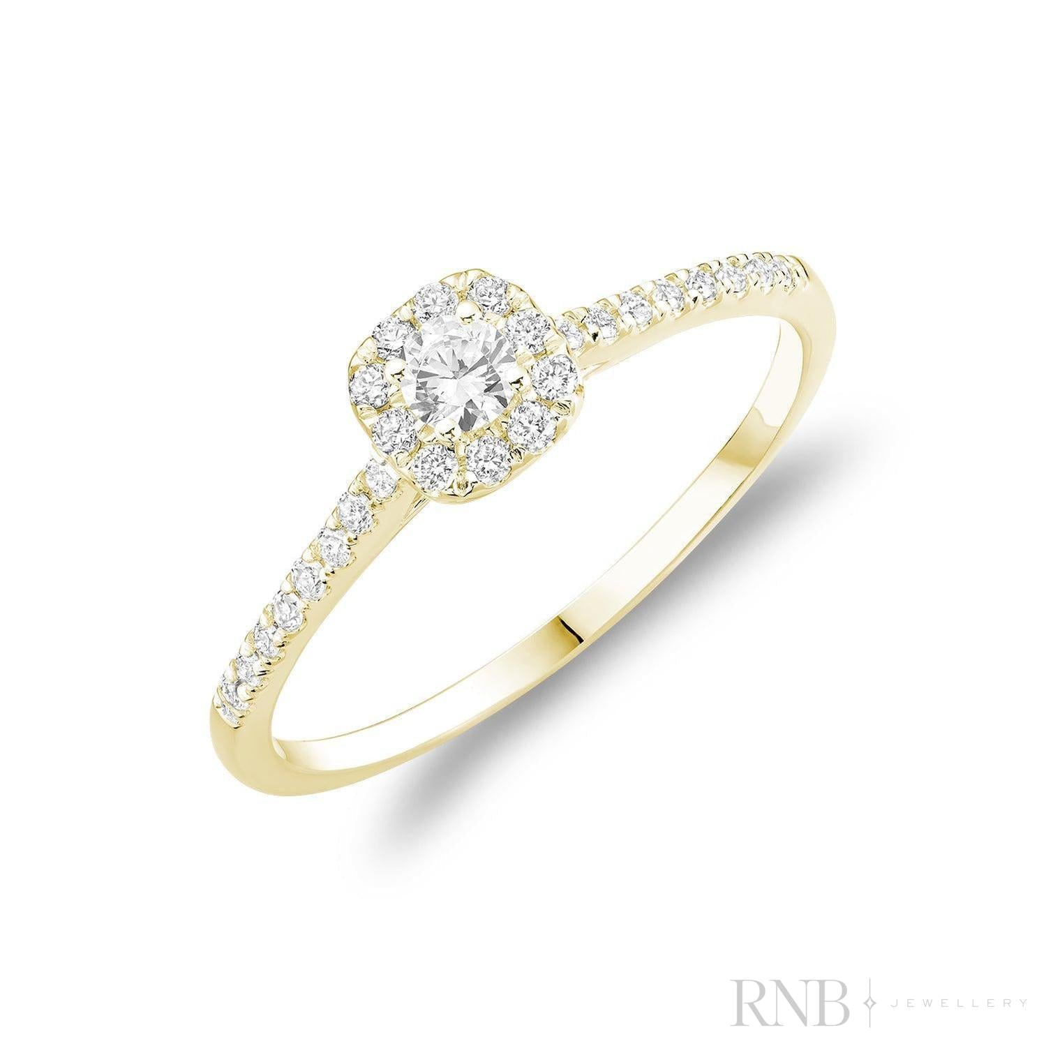 Cushion Diamond Halo Ring-RNB Jewellery