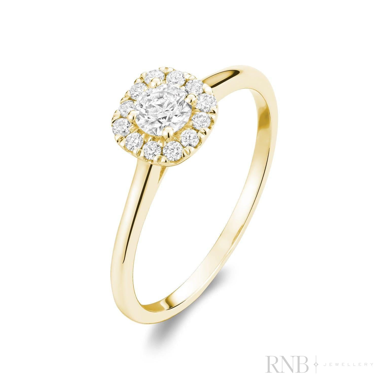 Cushion Diamond Halo Ring-RNB Jewellery