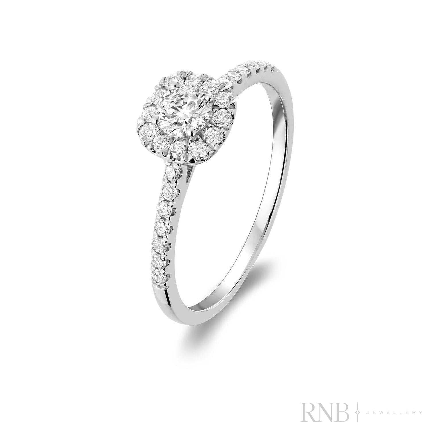 Cushion Diamond Halo Ring-RNB Jewellery