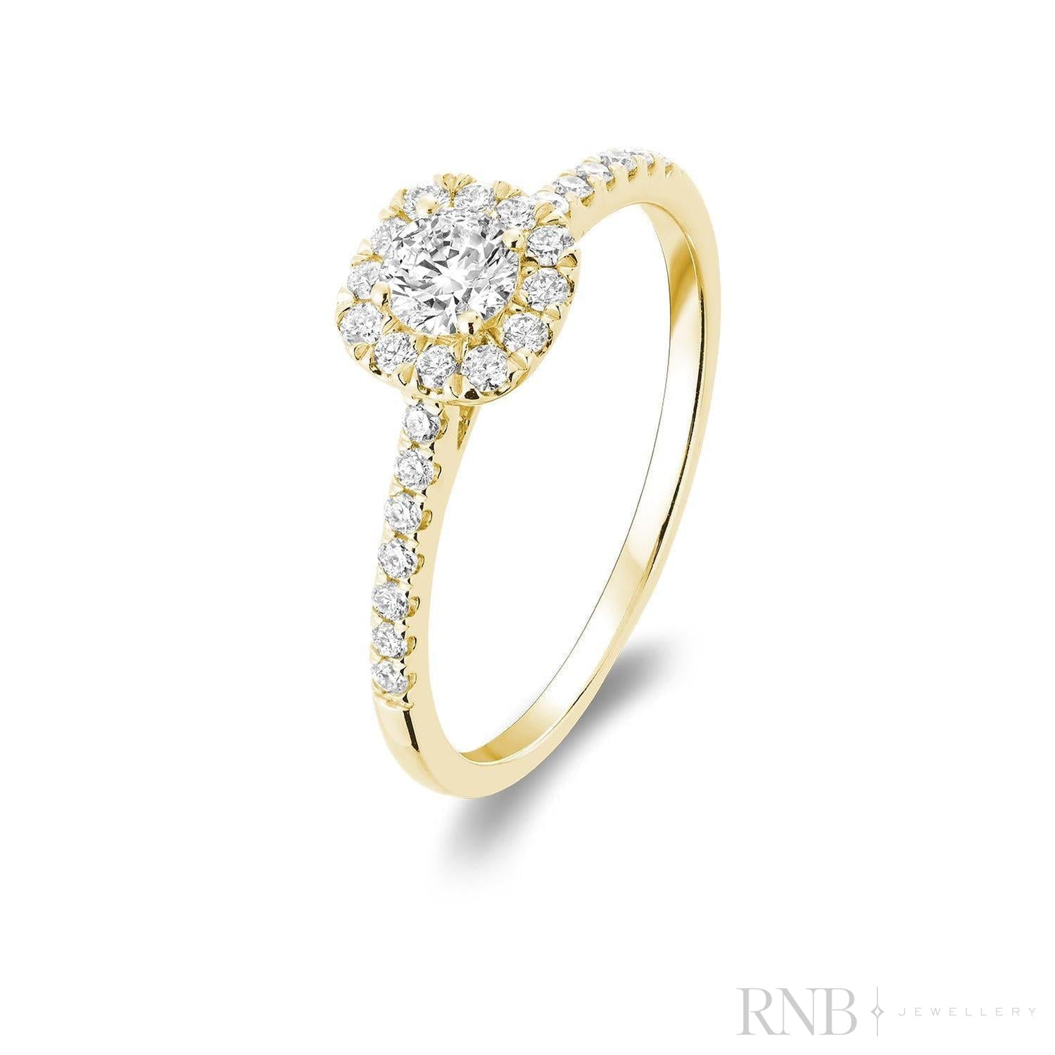 Cushion Diamond Halo Ring-RNB Jewellery