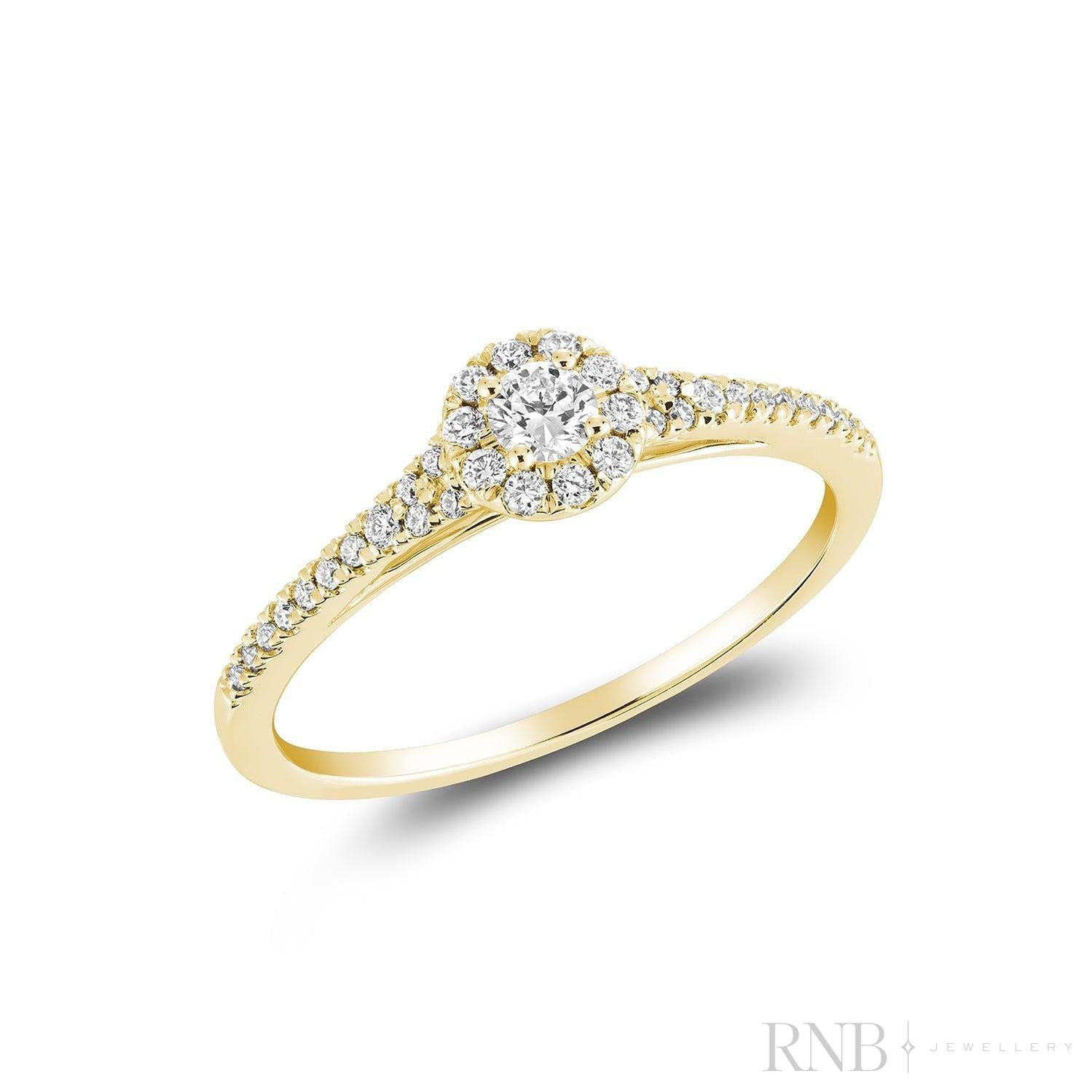 Pave Round Halo Diamond Ring-RNB Jewellery