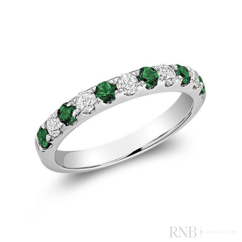 Semi Eternity Precious Stone & Diamond Ring-RNB Jewellery