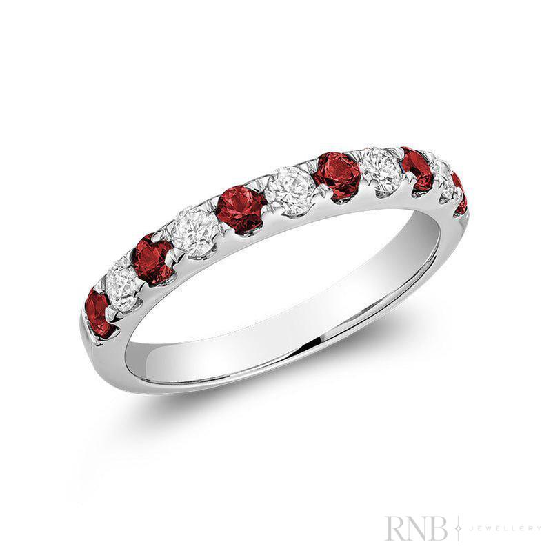 Semi Eternity Precious Stone & Diamond Ring-RNB Jewellery