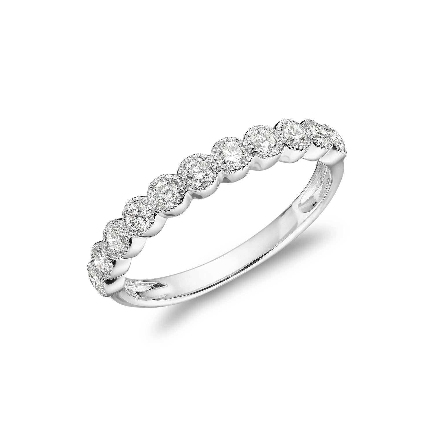 Semi Eternity Milgrain Diamond Ring