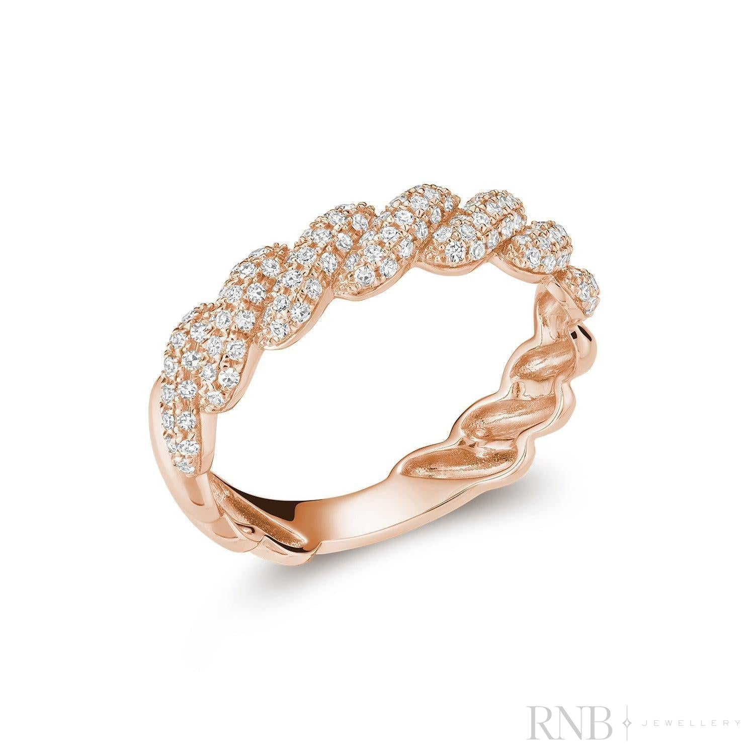 Semi Eternity Intertwined Diamond Ring-RNB Jewellery