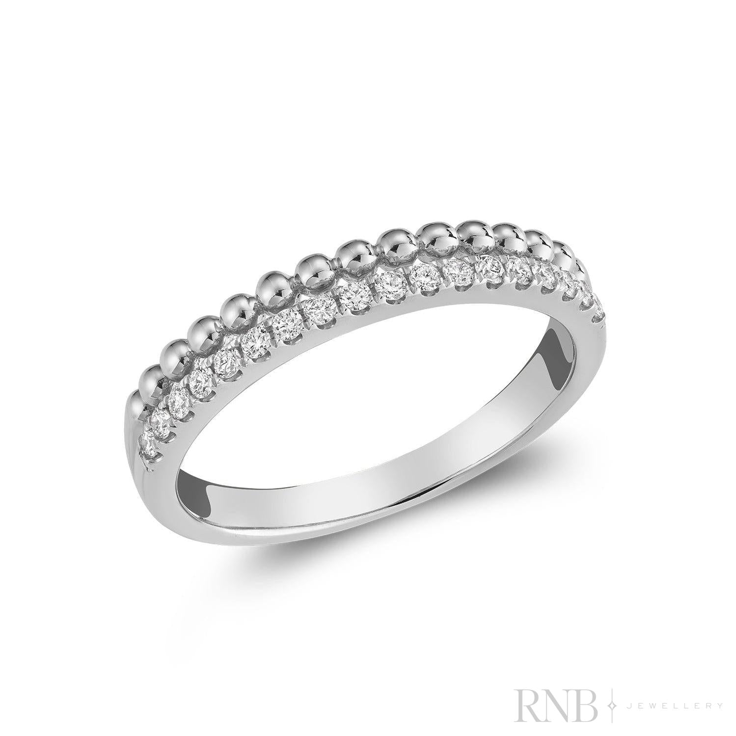 Bead Semi Eternity Diamond Ring-RNB Jewellery