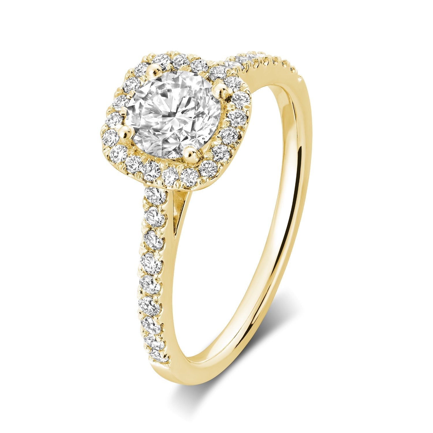 Cushion Halo Diamond Engagement Ring