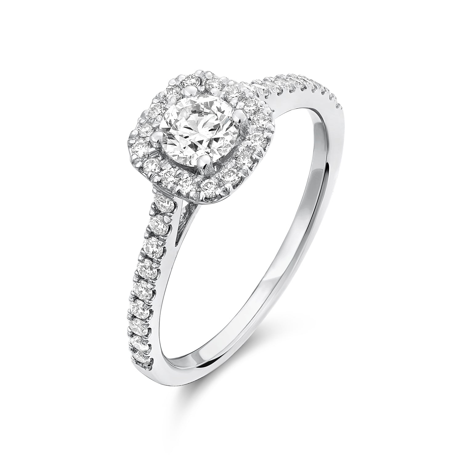 Cushion Halo Diamond Engagement Ring