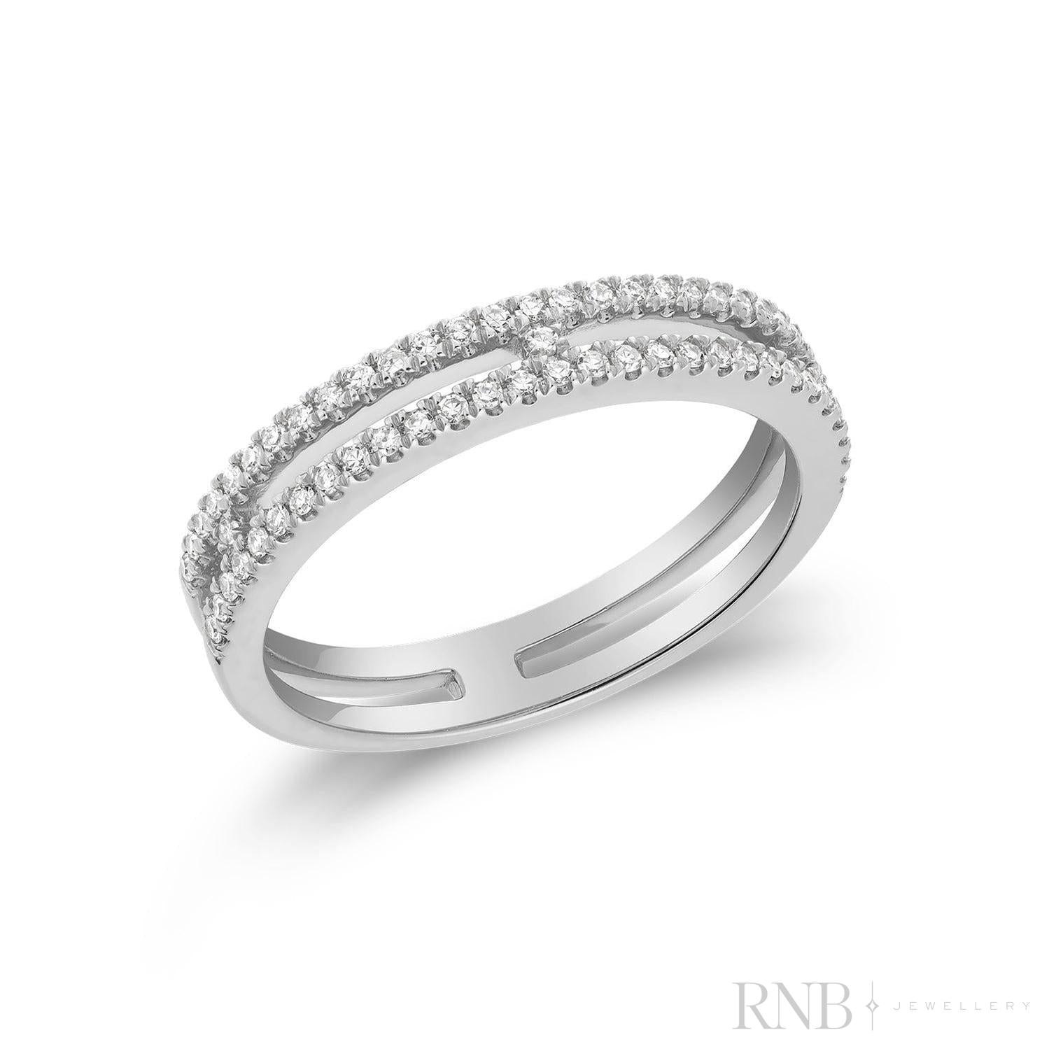 Open Double Semi Eternity Diamond Ring-RNB Jewellery