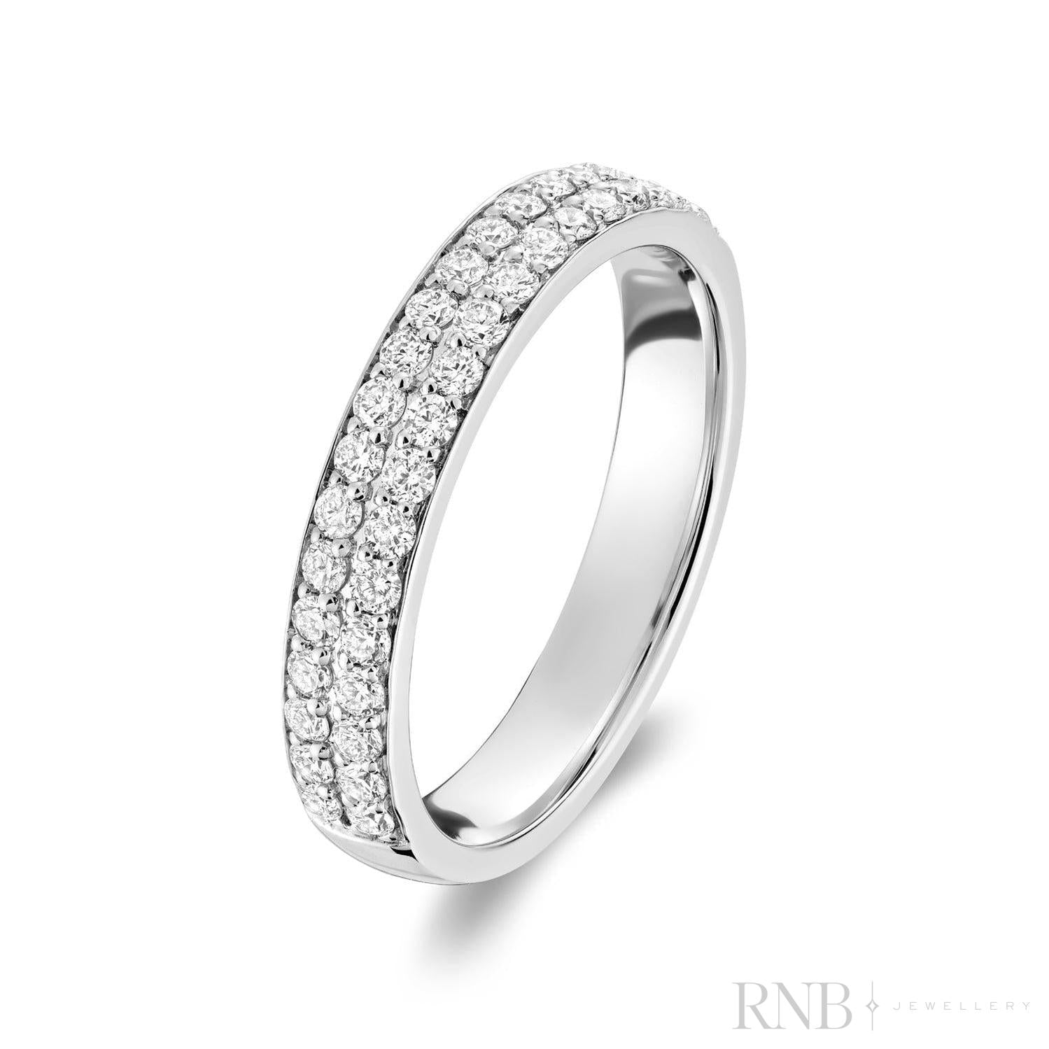 Semi Eternity Pave Diamond Ring-RNB Jewellery