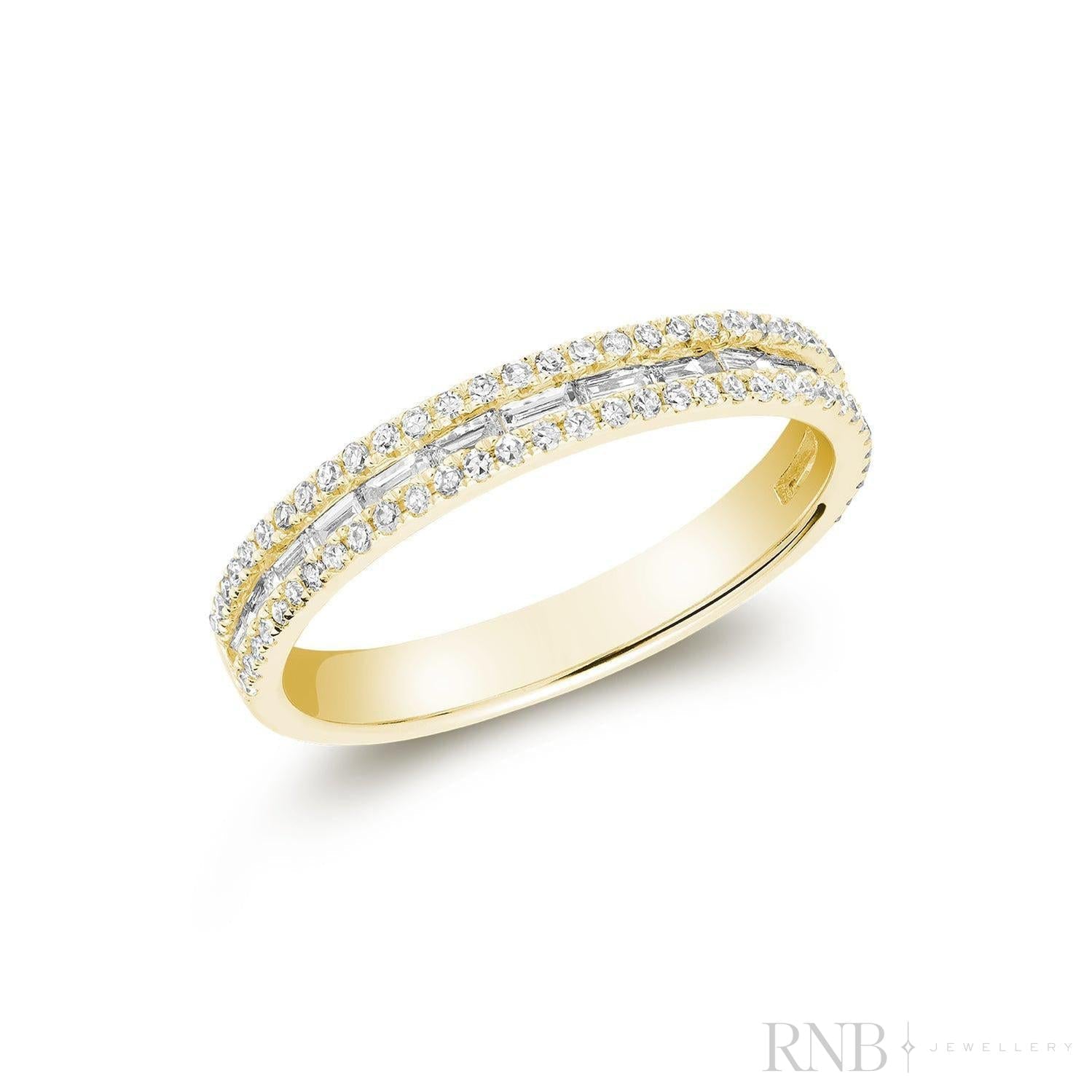 Semi Eternity Baguette & Round Diamond Ring-RNB Jewellery