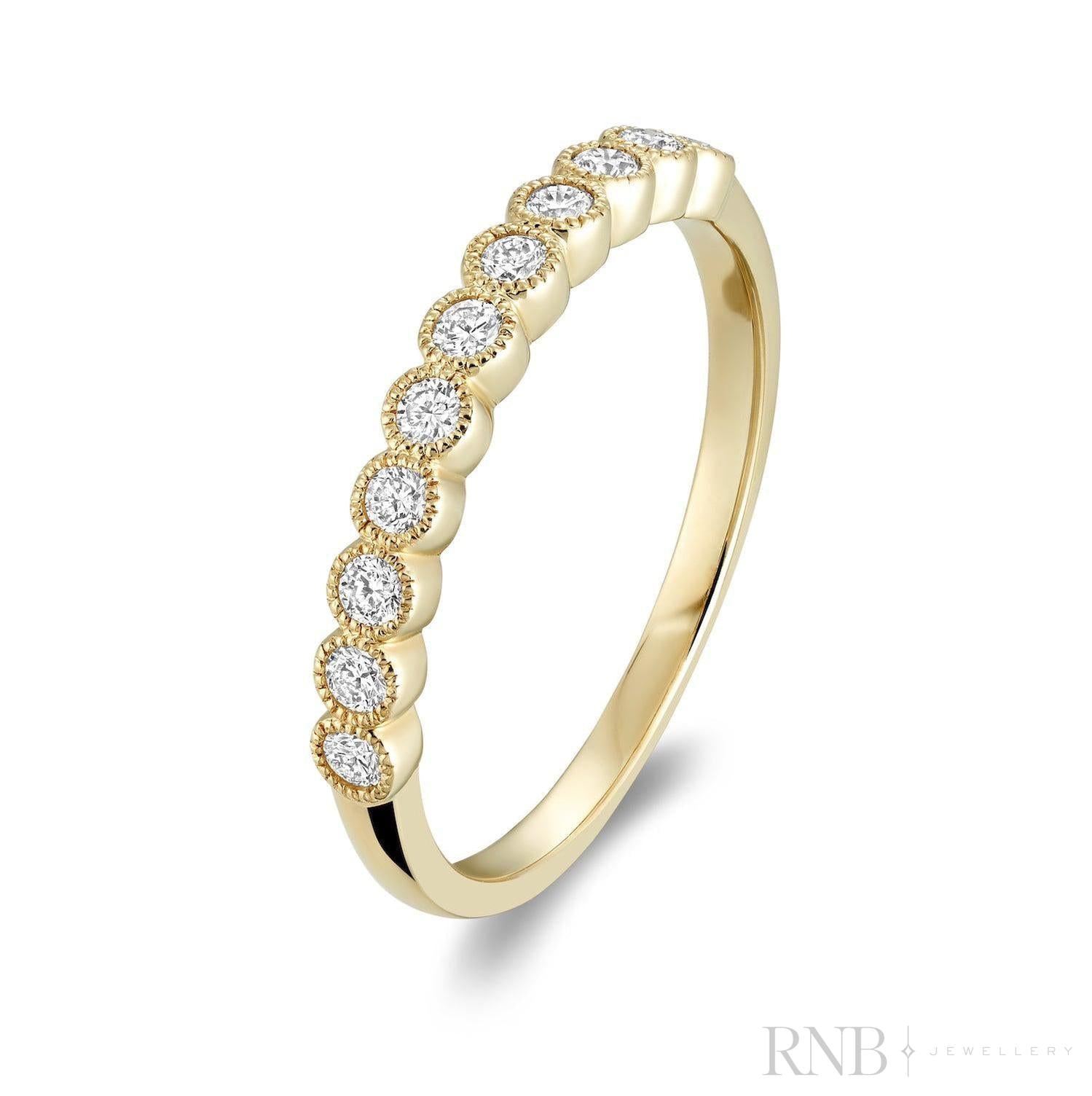 Semi Eternity Milgrain Diamond Ring-RNB Jewellery