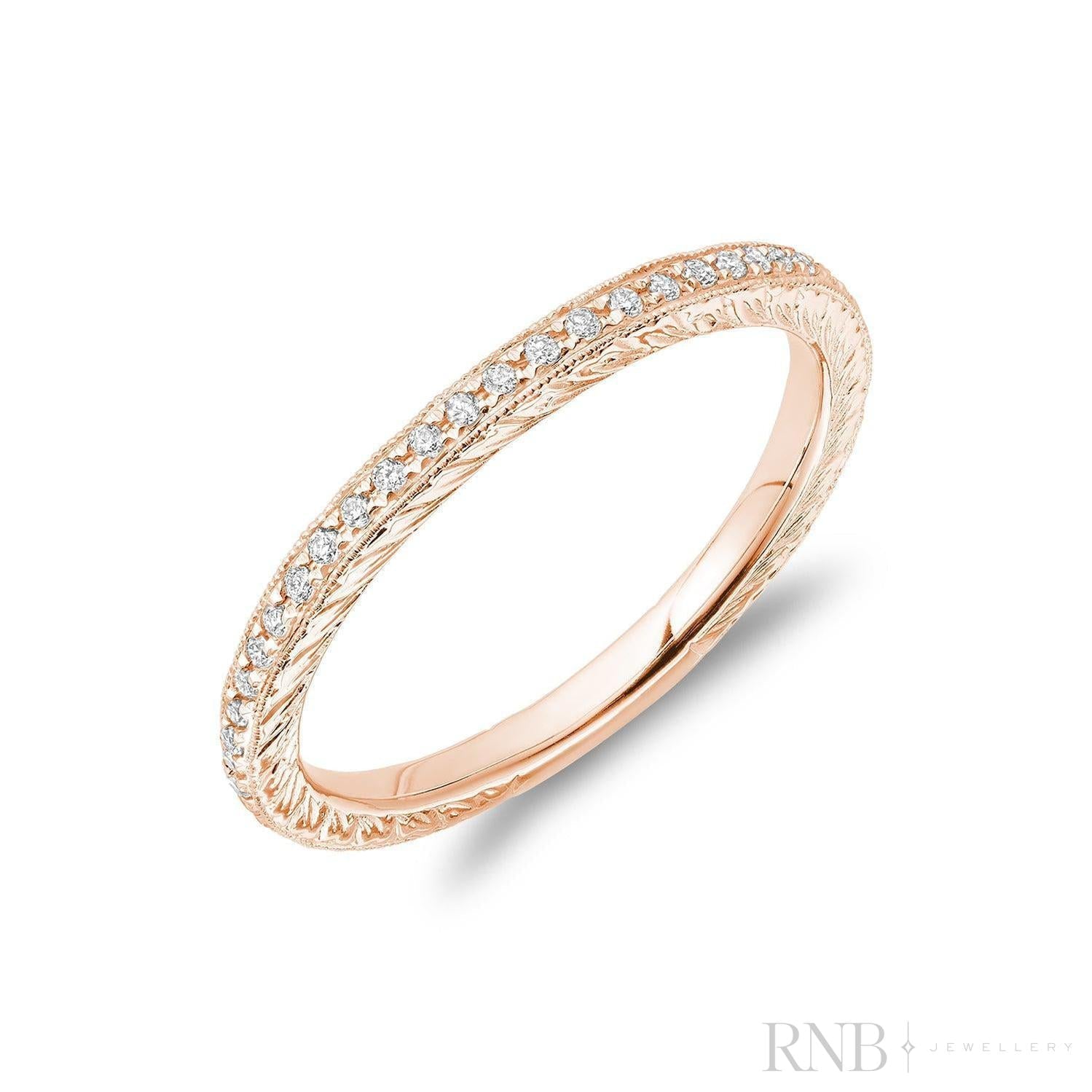 Pave Milgrain Diamond Eternity Ring-RNB Jewellery