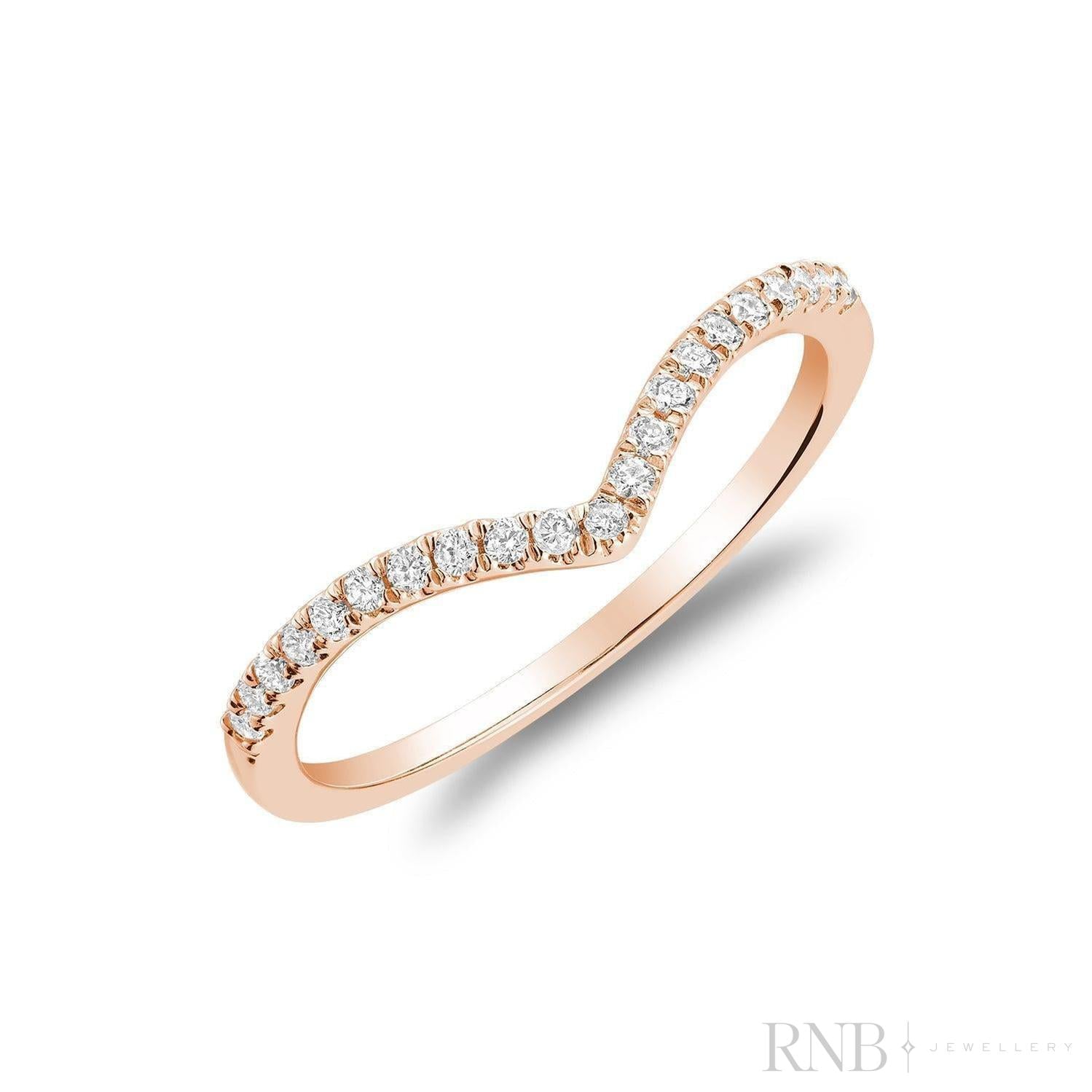 V Shape Semi Eternity Diamond Ring-RNB Jewellery