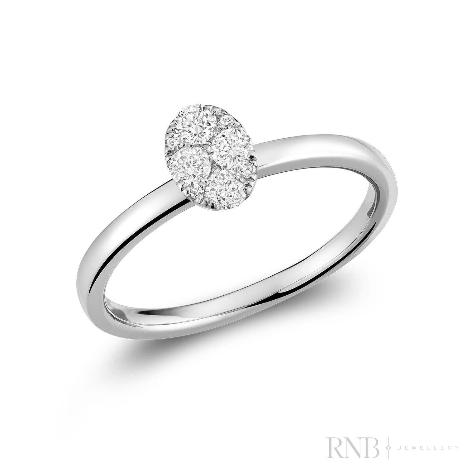 Oval Illusion Diamond Ring-RNB Jewellery