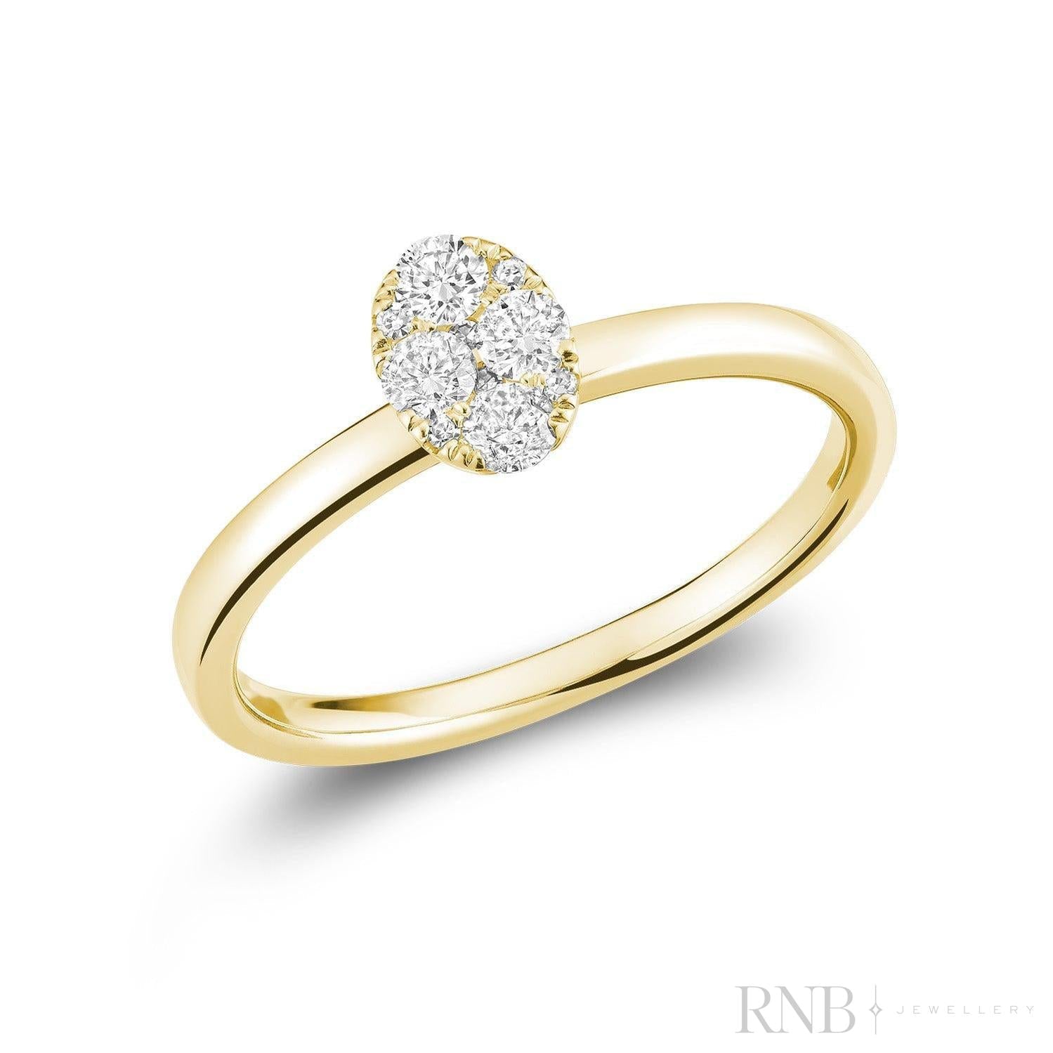 Oval Illusion Diamond Ring-RNB Jewellery