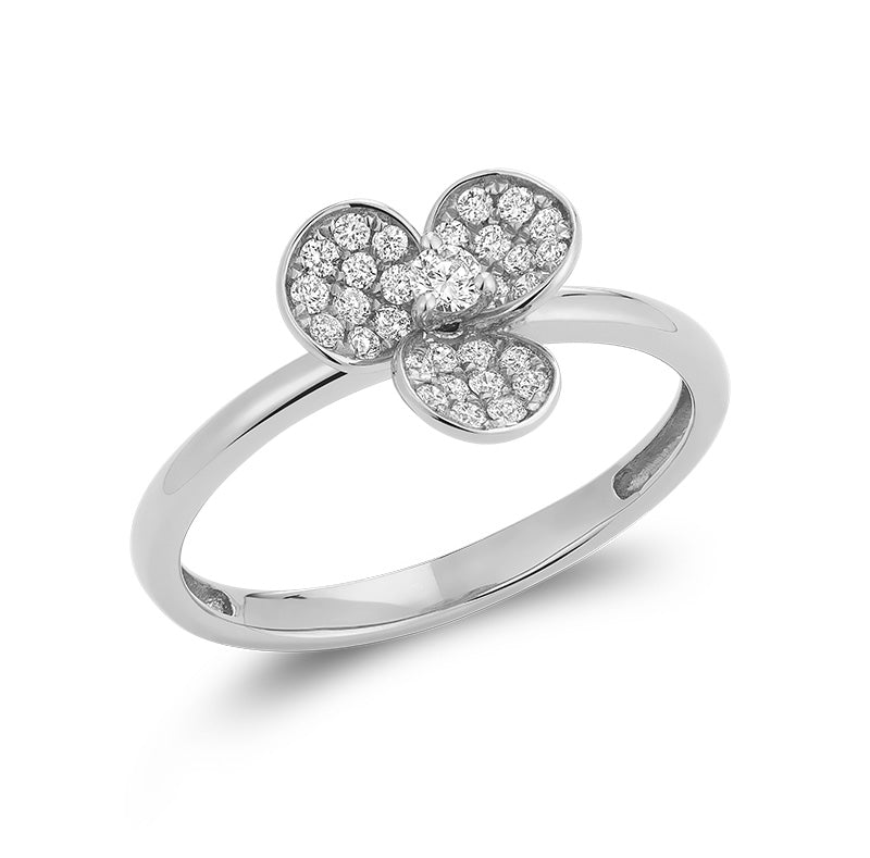 Three Leaf Clover Diamond Ring