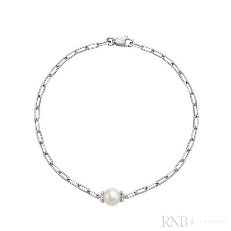 Link Chain Bracelet with Pearl-RNB Jewellery