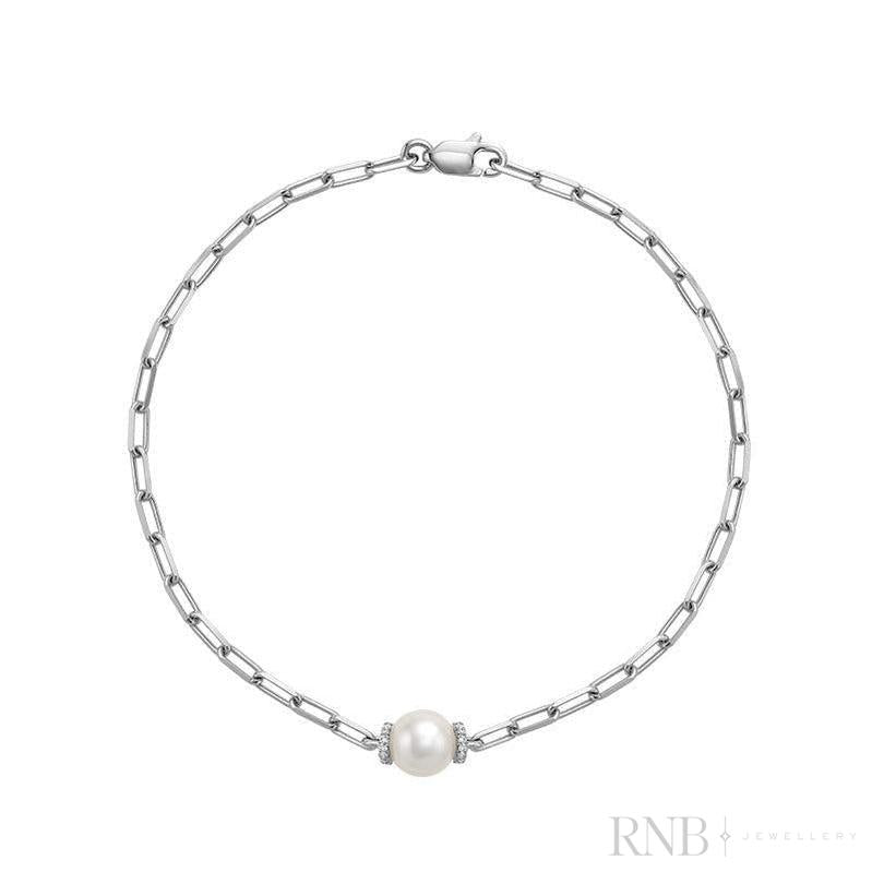 Link Chain Bracelet with Pearl-RNB Jewellery