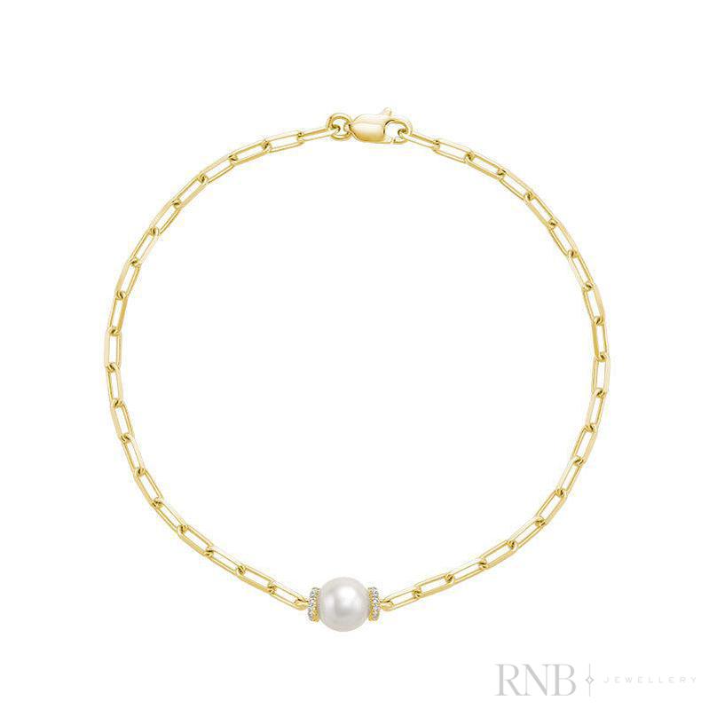 Link Chain Bracelet with Pearl-RNB Jewellery