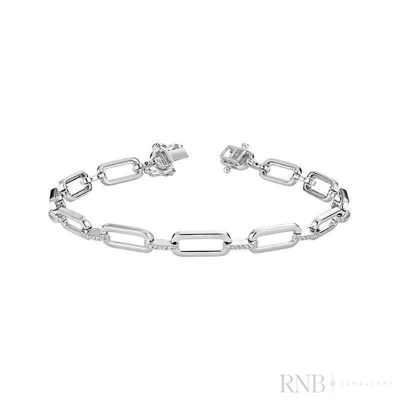 Paper Clip Diamond Bracelet-RNB Jewellery