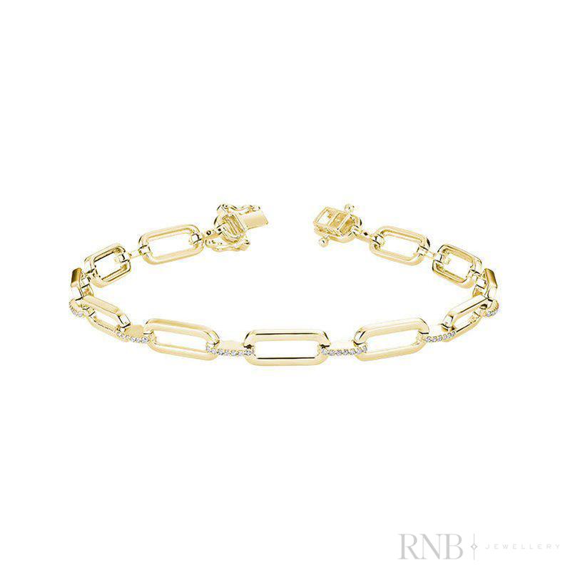 Paper Clip Diamond Bracelet-RNB Jewellery