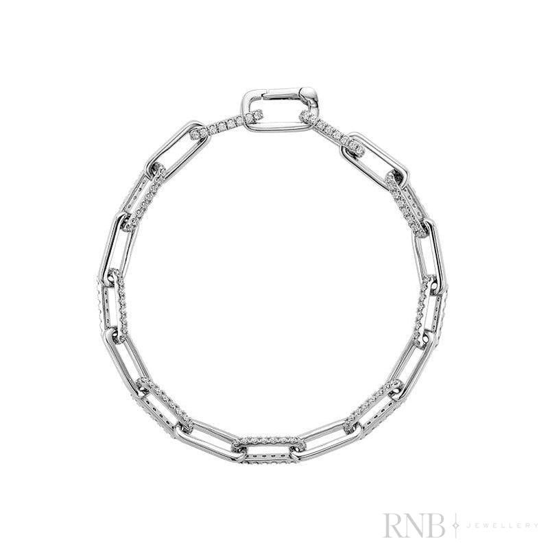 Paper Clip Diamond Bracelet-RNB Jewellery