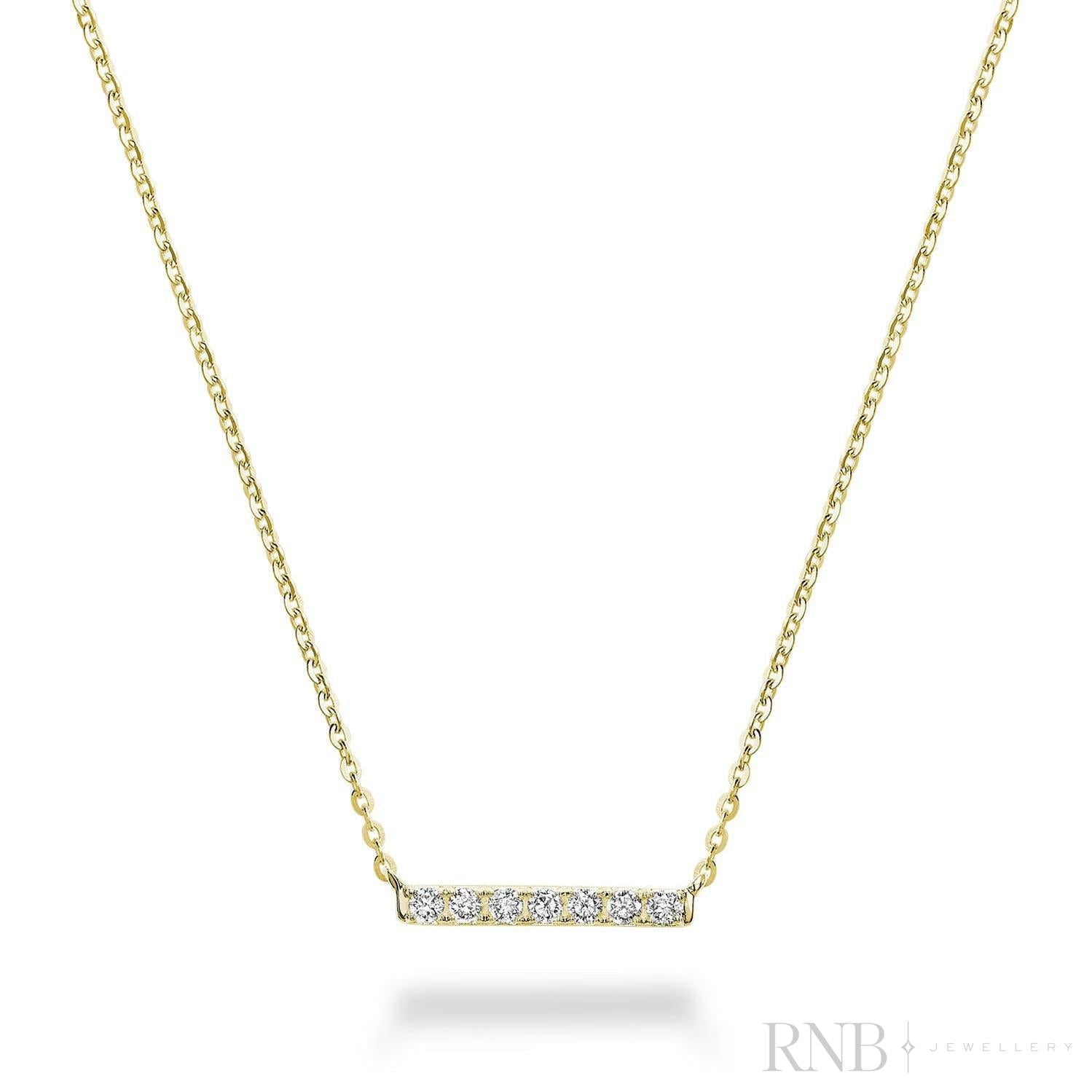 Diamond Bar Necklace-RNB Jewellery