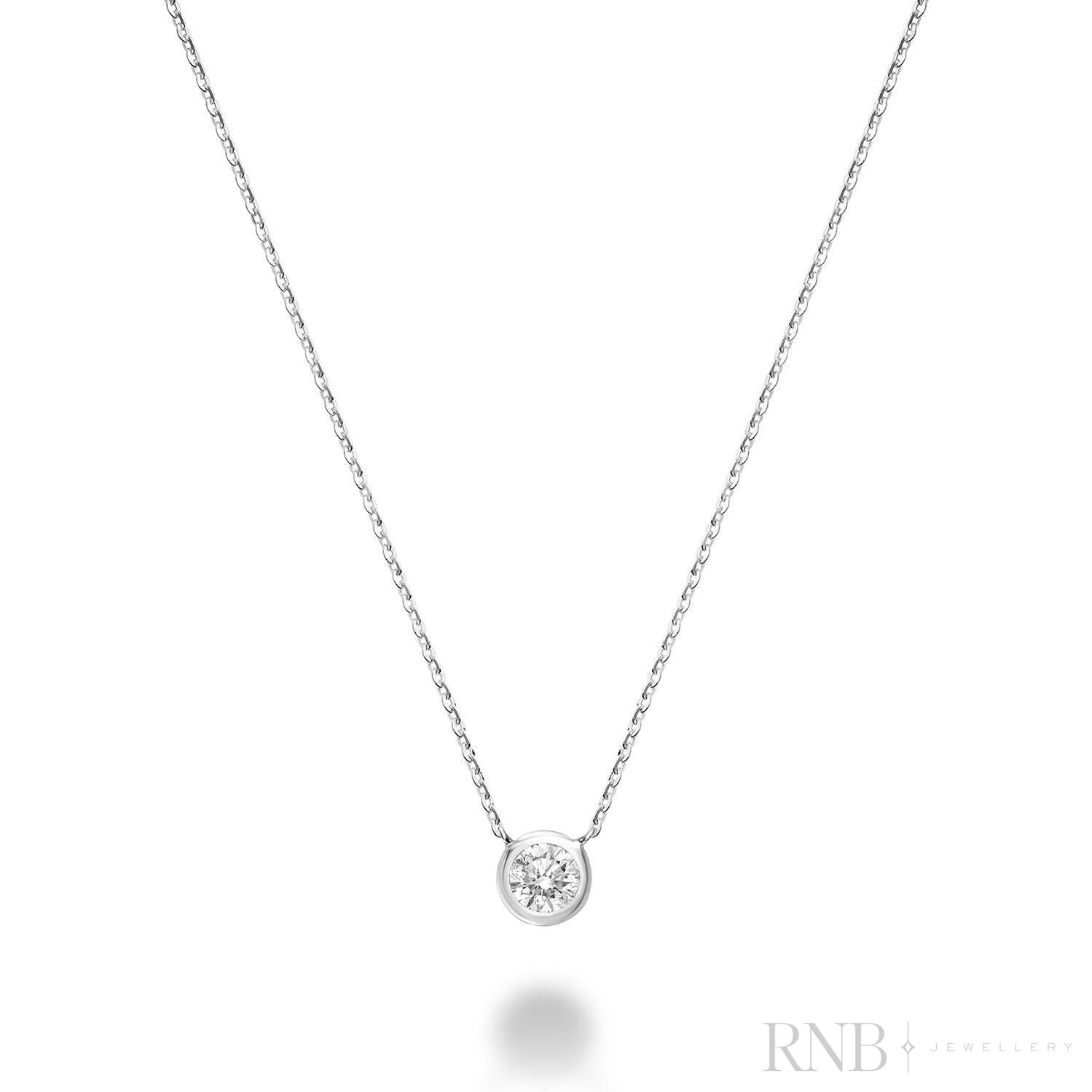 Bezel Set Diamond Necklace-RNB Jewellery