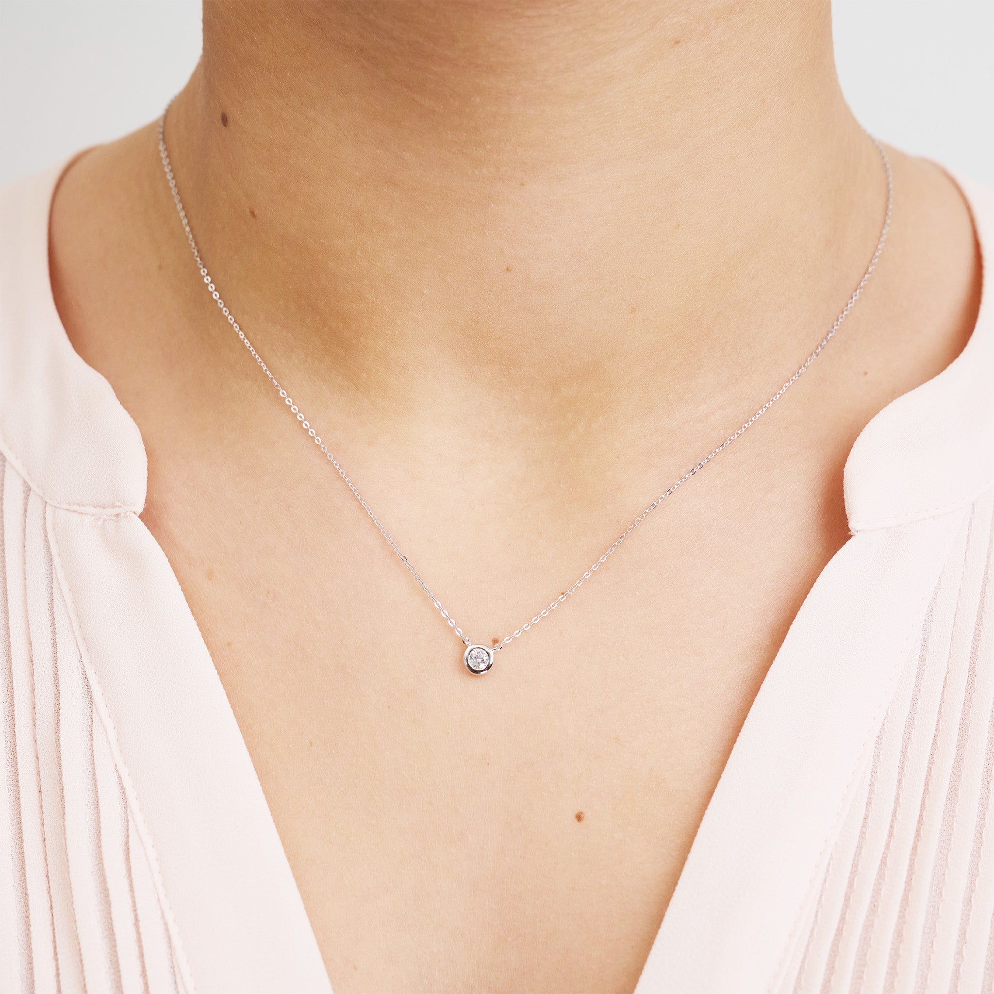 Bezel Set Diamond Necklace