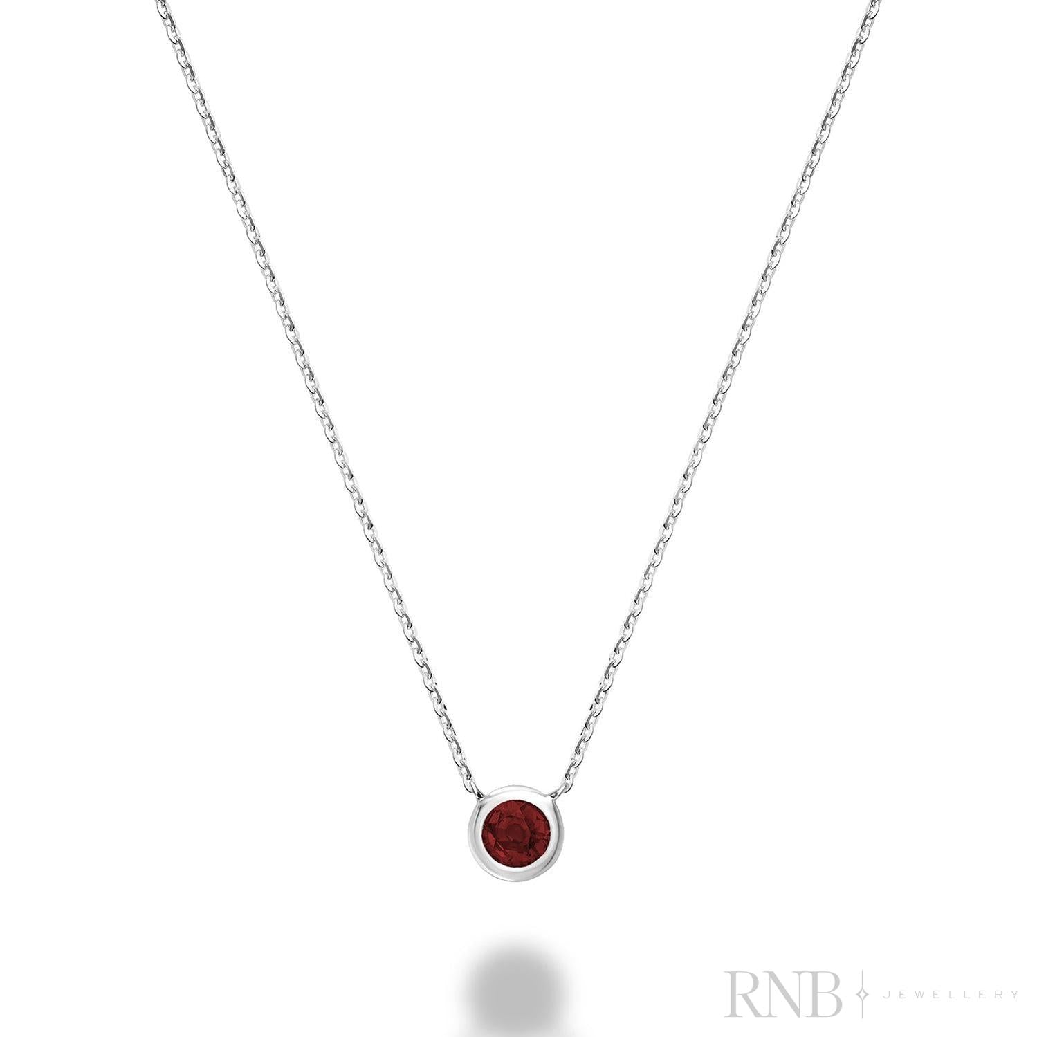 Bezel Set Precious Stone Necklace-RNB Jewellery