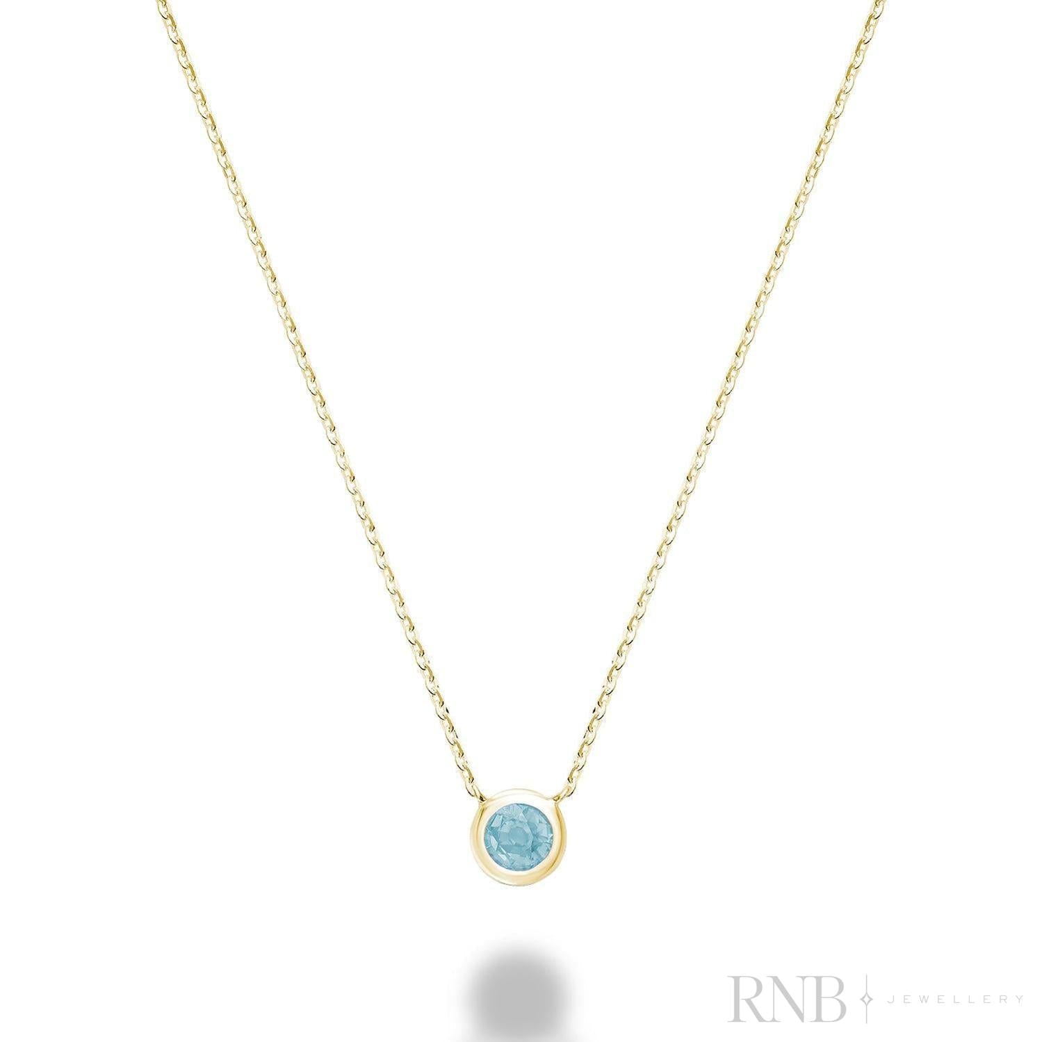 Bezel Set Precious Stone Necklace-RNB Jewellery