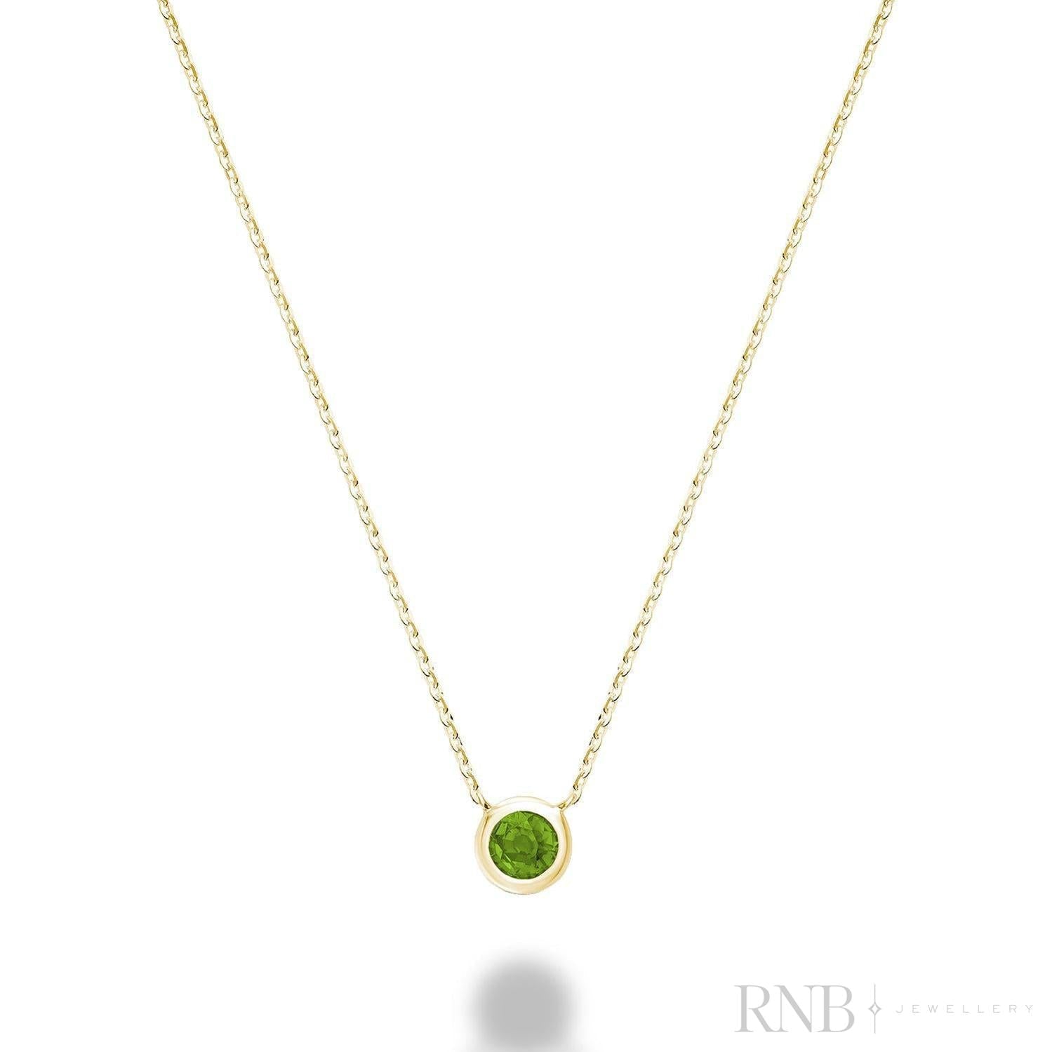 Bezel Set Precious Stone Necklace-RNB Jewellery